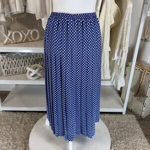 Vintage Leslie Fay size 8 bblue ditsy print floral accordian pleated skirt #2717